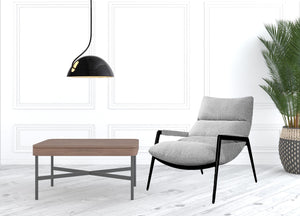 Homeroots 32" Grey 100% Polyester And Black Solid Color Arm Chair   488464