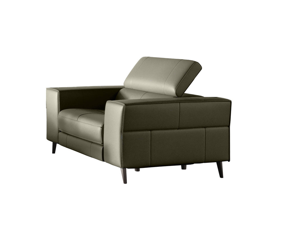 Homeroots 41" Dark Grey Genuine Leather Power Recliner   488467