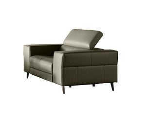 Homeroots 41" Dark Grey Genuine Leather Power Recliner   488467