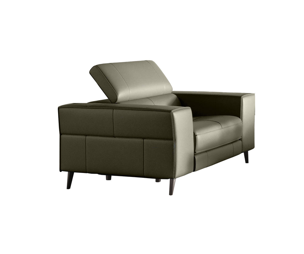 Homeroots 41" Dark Grey Genuine Leather Power Recliner   488467