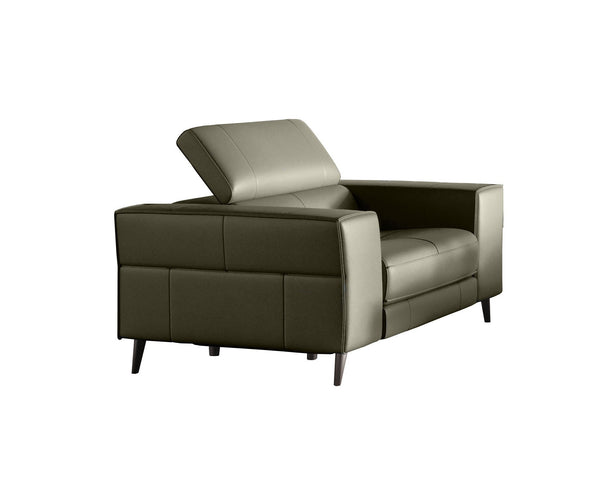 Homeroots 41" Dark Grey Genuine Leather Power Recliner   488467