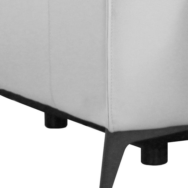 Homeroots 41" White Genuine Leather Power Recliner   488468