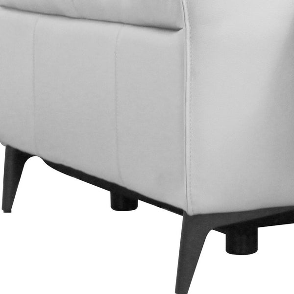 Homeroots 41" White Genuine Leather Power Recliner   488468