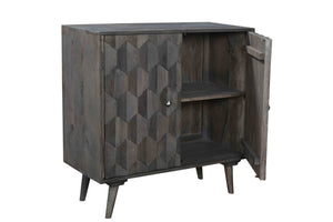 Homeroots 35" Dark Gray Solid Wood Sideboard With Two Doors   488486