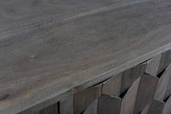 Homeroots 35" Dark Gray Solid Wood Sideboard With Two Doors   488486