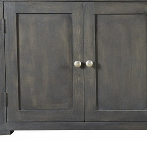 HomeRoots 72" Dark Gray Solid Wood Sideboard with Four Drawers & Doors - Elegant Storage Solution for Every Room 488489