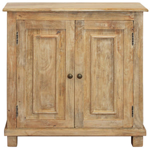 HomeRoots 34" Elegant Light Brown Solid Wood Sideboard - Stylish Storage with Two Doors for Any Room 488492