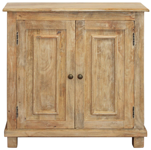 HomeRoots 34" Elegant Light Brown Solid Wood Sideboard - Stylish Storage with Two Doors for Any Room 488492