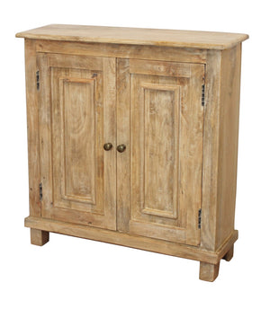 HomeRoots 34" Elegant Light Brown Solid Wood Sideboard - Stylish Storage with Two Doors for Any Room 488492