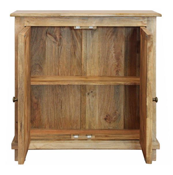HomeRoots 34" Elegant Light Brown Solid Wood Sideboard - Stylish Storage with Two Doors for Any Room 488492