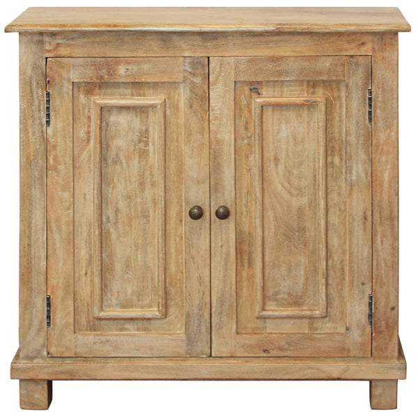HomeRoots 34" Elegant Light Brown Solid Wood Sideboard - Stylish Storage with Two Doors for Any Room 488492