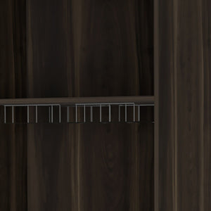 Homeroots 27" Dark Brown Corner Bar Cabinet With Multiple Shelves  Engineered Wood 488497