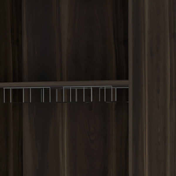 Homeroots 27" Dark Brown Corner Bar Cabinet With Multiple Shelves  Engineered Wood 488497