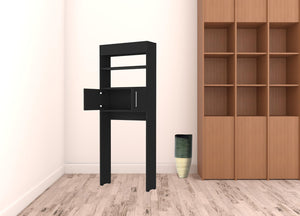 HomeRoots 25" Black Wood Freestanding Vanity - Modern Single Door Design with Soft-Close Hinges for Style & Space 488500