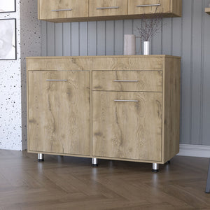 HomeRoots 47" Contemporary Console Accent Cabinet - Stylish Storage with Three Shelves & One Drawer! 488501