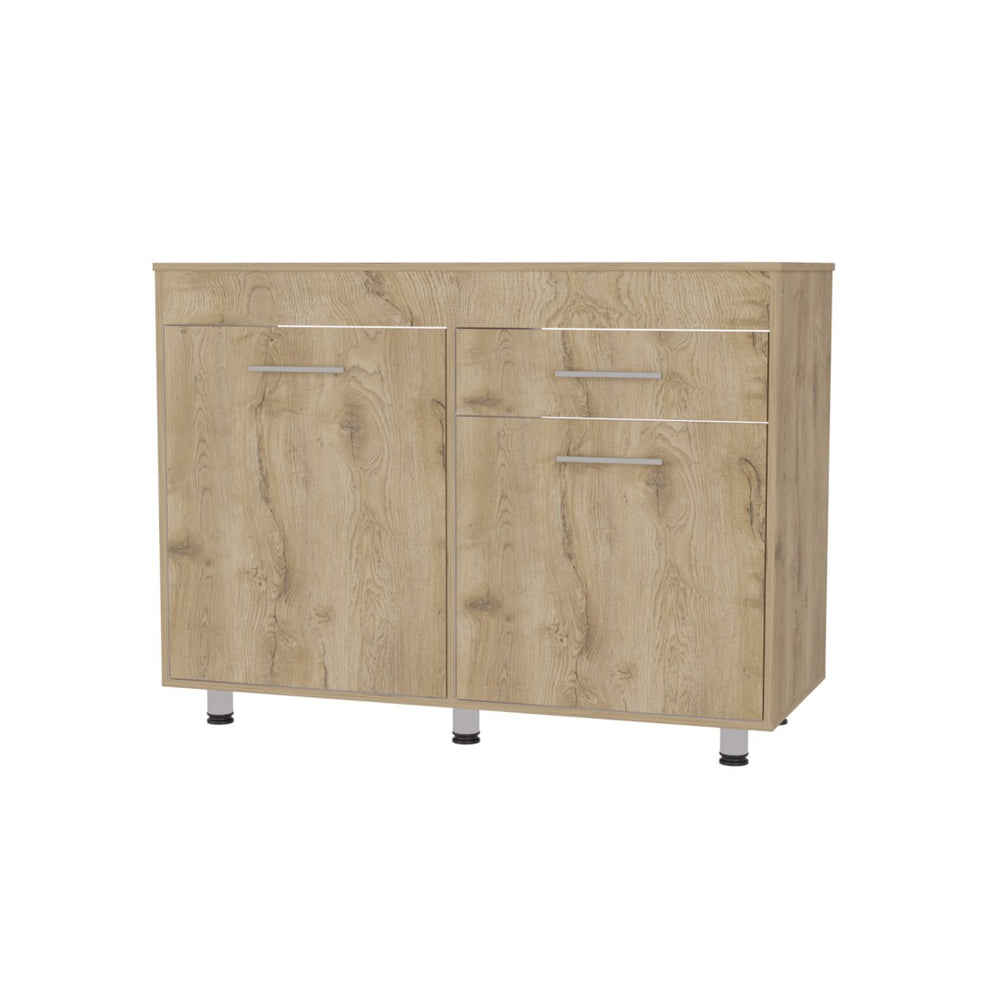 HomeRoots 47" Contemporary Console Accent Cabinet - Stylish Storage with Three Shelves & One Drawer! 488501