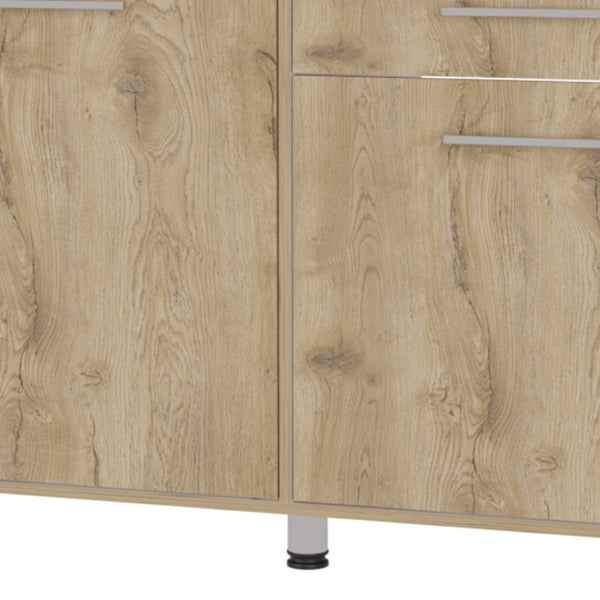 HomeRoots 47" Contemporary Console Accent Cabinet - Stylish Storage with Three Shelves & One Drawer! 488501