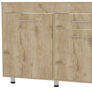 HomeRoots 47" Contemporary Console Accent Cabinet - Stylish Storage with Three Shelves & One Drawer! 488501