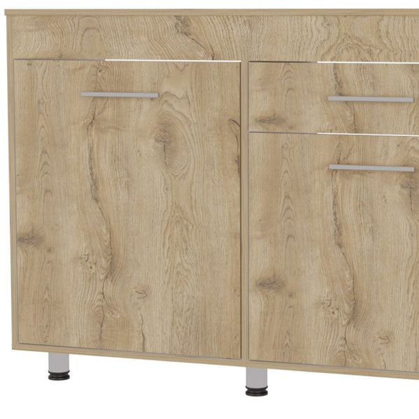 HomeRoots 47" Contemporary Console Accent Cabinet - Stylish Storage with Three Shelves & One Drawer! 488501