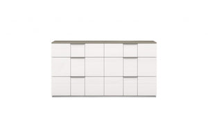 Homeroots 57" White Six Drawer Double Dresser  Manufactured Wood 488506