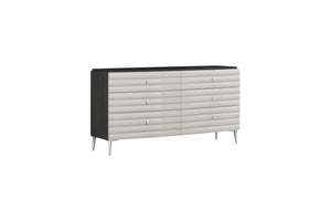 Homeroots 62" Grey Manufactured Wood Six Drawer Double Dresser  Manufactured Wood 488507