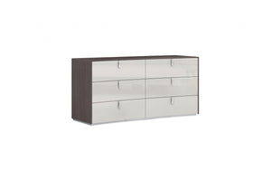 Homeroots 62" Gray Six Drawer Double Dresser  Manufactured Wood 488509