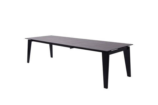 Homeroots 71" Gray And Black Ceramic And Solid Wood Drop Leaf Dining Table   488515