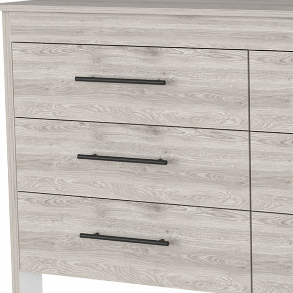 Homeroots 32" Light Gray Six Drawer Double Dresser  Manufactured Wood 488520