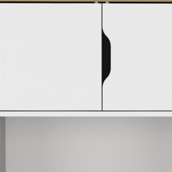 Homeroots 67" Light Oak And White Pantry Cabinet With Two Shelves  Manufactured Wood 488521