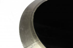 Homeroots 24" Silver And Black Glass And Metal Round End Table   488522