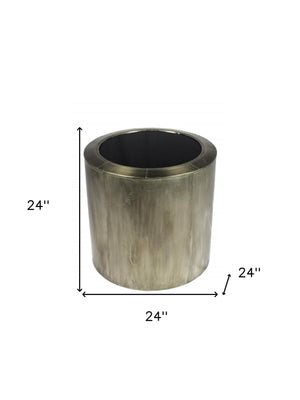 Homeroots 24" Silver And Black Glass And Metal Round End Table   488522