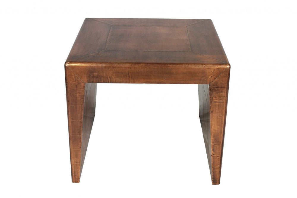 HomeRoots 24" Industrial Aviator Style Copper and Wood End Table - Stylish Accent for Living Room & Office 488523