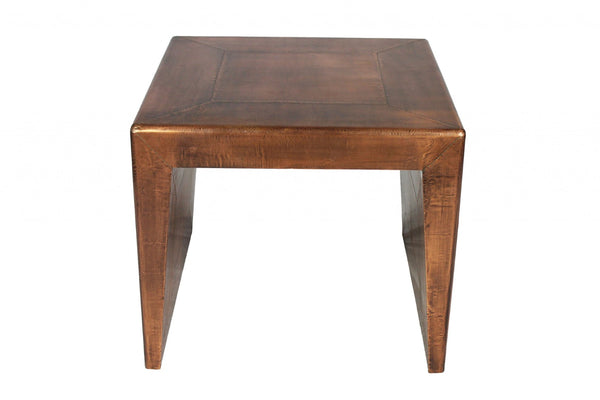 HomeRoots 24" Industrial Aviator Style Copper and Wood End Table - Stylish Accent for Living Room & Office 488523