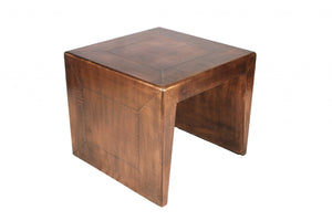 HomeRoots 24" Industrial Aviator Style Copper and Wood End Table - Stylish Accent for Living Room & Office 488523