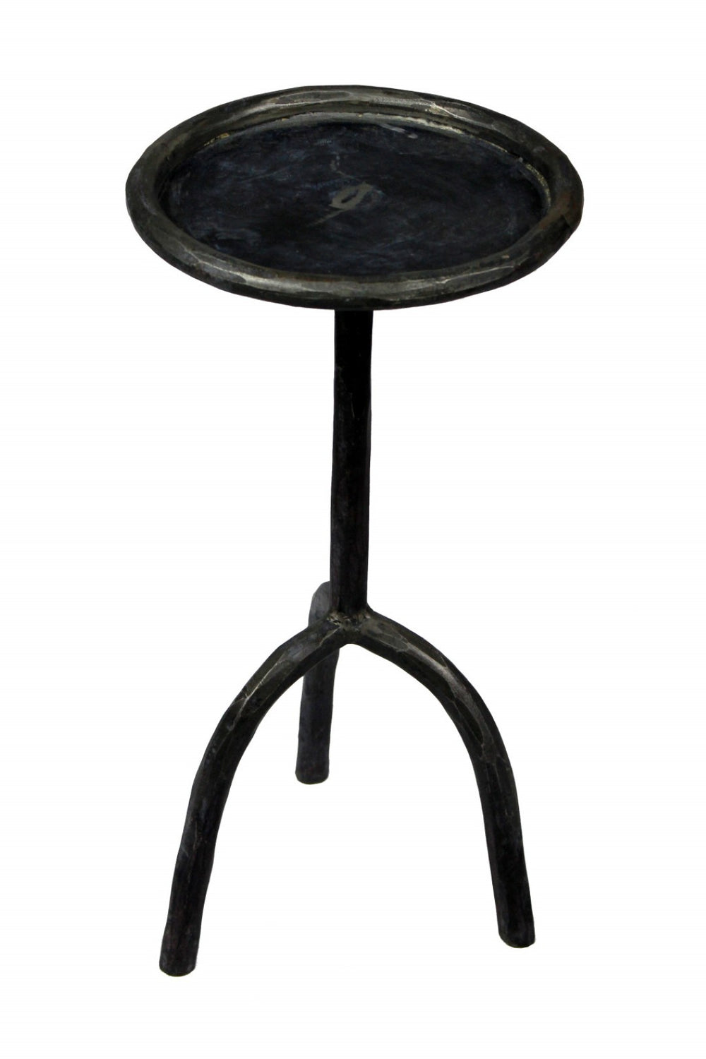 HomeRoots 23" Black Iron Pedestal End Table - Stylish, Durable Accent for Any Space, Perfect for Modern Decor! 488524