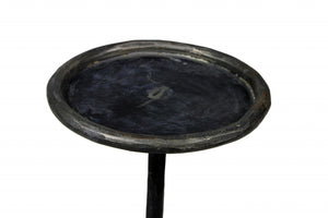 HomeRoots 23" Black Iron Pedestal End Table - Stylish, Durable Accent for Any Space, Perfect for Modern Decor! 488524