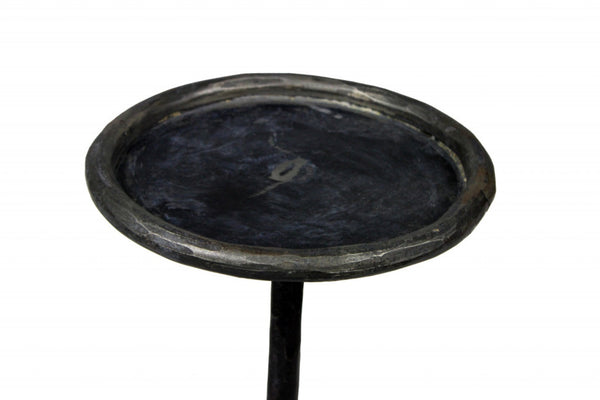 HomeRoots 23" Black Iron Pedestal End Table - Stylish, Durable Accent for Any Space, Perfect for Modern Decor! 488524