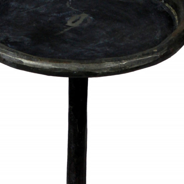 HomeRoots 23" Black Iron Pedestal End Table - Stylish, Durable Accent for Any Space, Perfect for Modern Decor! 488524