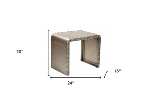 Homeroots 20" Gold Metal Rectangular End Table   488527