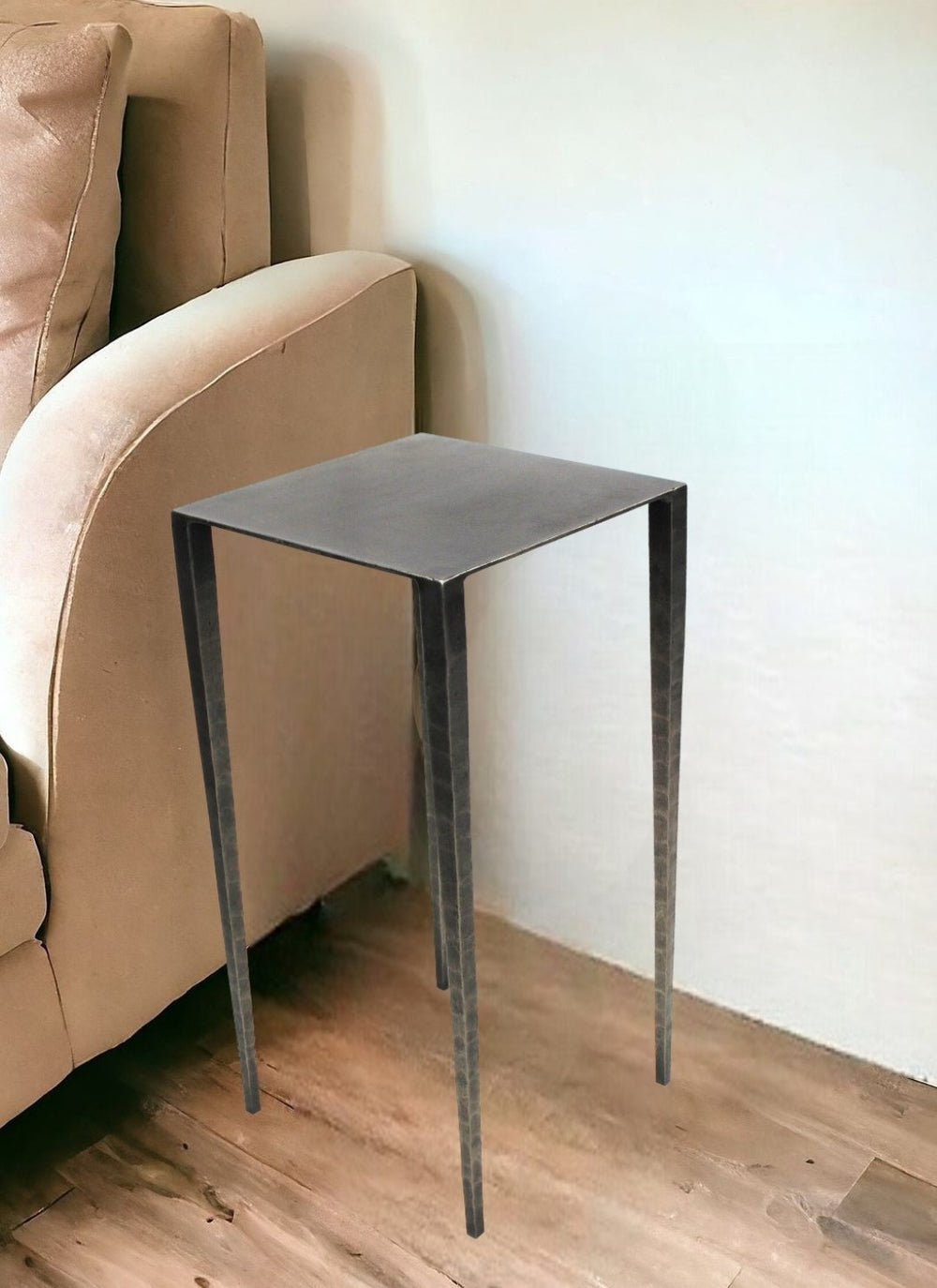 HomeRoots 24" Modern Nickel Iron Square End Table - Stylish Accent for Small Spaces, Versatile & Durable Design 488528