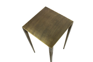 HomeRoots 24" Brass Iron Square End Table - Chic Compact Accent for Modern Living Rooms, Bedrooms & Offices 488529