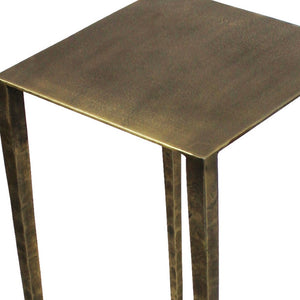 HomeRoots 24" Brass Iron Square End Table - Chic Compact Accent for Modern Living Rooms, Bedrooms & Offices 488529