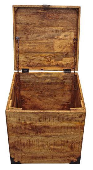 Homeroots 20" Natural Brown Solid Wood Square End Table   488537