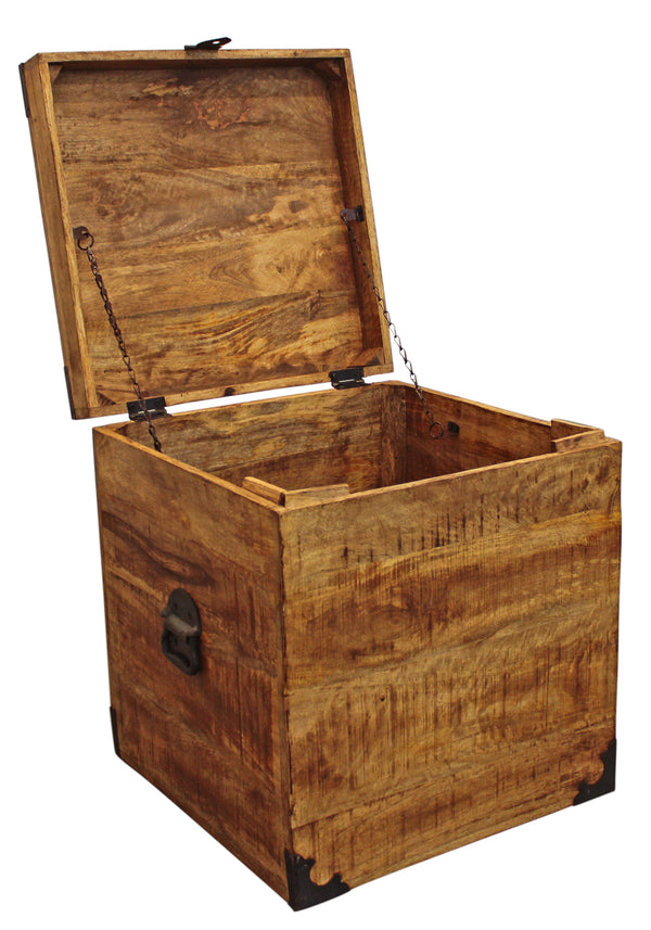 Homeroots 20" Natural Brown Solid Wood Square End Table   488537