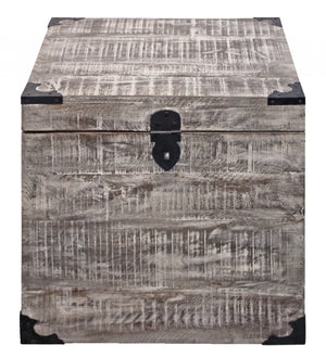 Homeroots 20" Gray Solid Wood Square End Table   488538