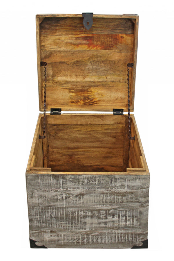 Homeroots 20" Gray Solid Wood Square End Table   488538