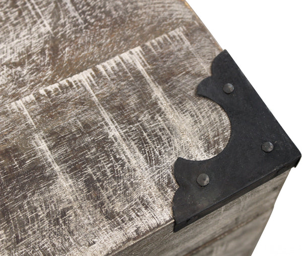 Homeroots 20" Gray Solid Wood Square End Table   488538