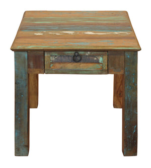 Homeroots 24" Brown Solid Wood Square End Table With Drawer   488543