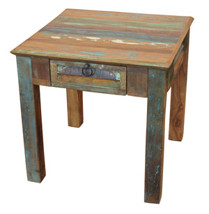 Homeroots 24" Brown Solid Wood Square End Table With Drawer   488543