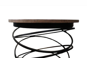 Homeroots 19" Black And Brown Solid Wood And Iron Round End Table   488547